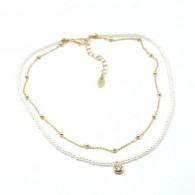 Колье с цирконом и Майорика фото