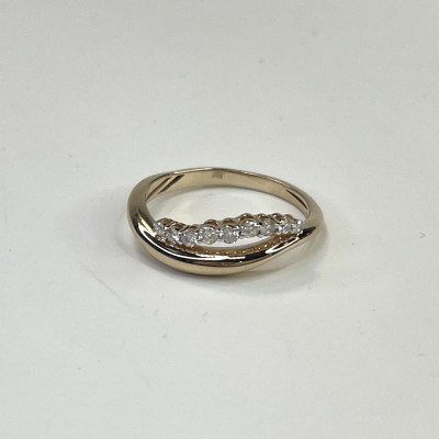 Кольцо с бриллиантом из красного золота 585 пробы фото