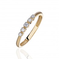 Кольцо с бриллиантом из желтого золота 585 пробы фото