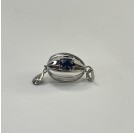 Подвеска с бриллиантом и сапфиром из белого золота 585 пробы