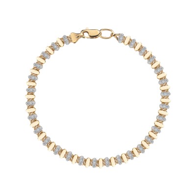 Браслет с фианитом из желтого золота 585 пробы фото