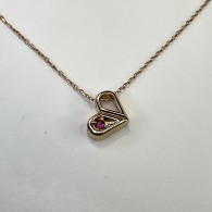 Колье с рубином из красного золота 585 пробы фото