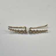 Серьги с бриллиантом из красного золота 585 пробы фото