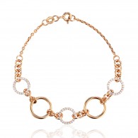 Браслет с фианитом из красного золота 585 пробы фото