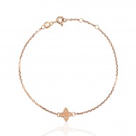 Браслет с фианитом из красного золота 585 пробы фото