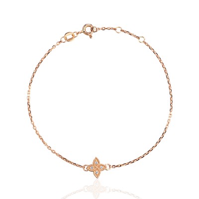 Браслет с фианитом из красного золота 585 пробы фото