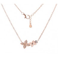 Колье с цирконом из серебра 925 пробы фото