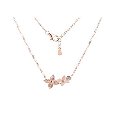 Колье с цирконом из серебра 925 пробы фото