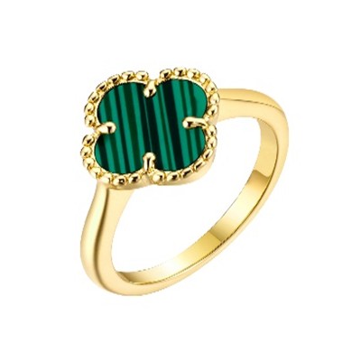 Кольцо с малахитом из серебра 925 пробы фото