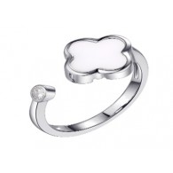 Кольцо с цирконом и керамикой из серебра 925 пробы фото