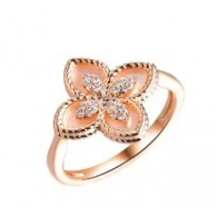 Кольцо с цирконом и перламутром из серебра 925 пробы фото