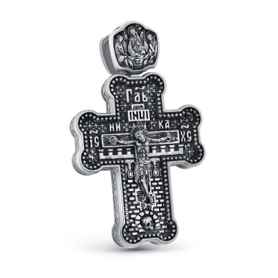 Крест литой из серебра 925 пробы с позолотой 999 фото