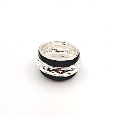 Кольцо с кристаллом и керамикой фото