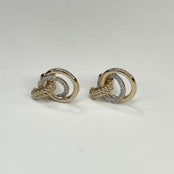 Серьги с бриллиантом из красного золота 585 пробы фото