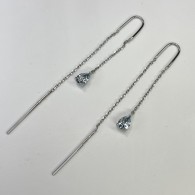 Серьги с топазом из белого золота 585 пробы фото