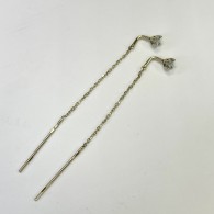 Серьги с топазом из желтого золота 585 пробы фото