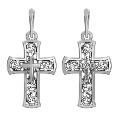 Крест из серебра 925 пробы с фото