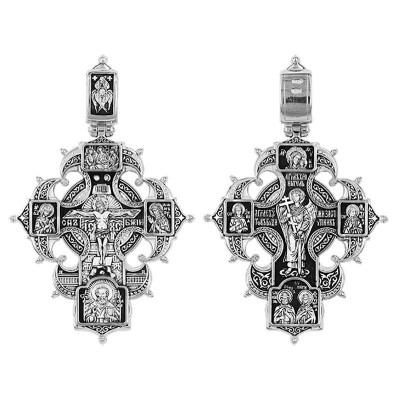 Крест Ангел-Хранитель из серебра 925 пробы с фото