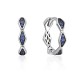 Серьги с сапфиром из белого золота 585 пробы