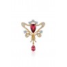 Броши и булавки с бриллиантом, сапфиром, турмалином и Рубеллит из желтого золота 750 пробы