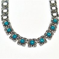 Колье с цирконом и бирюзой фото