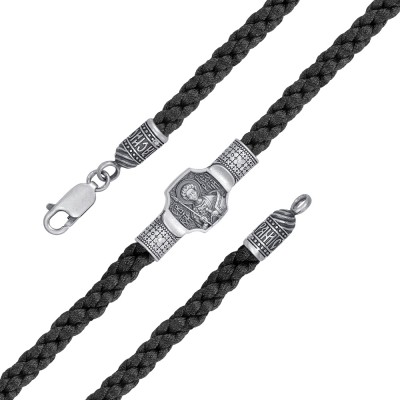 Браслет Св.Георгий Победоносец "Спаси и Сохрани" из серебра 925 пробы, Центральная часть 39мм*12мм фото