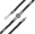 Браслет Святой Спиридон из серебра 925 пробы, Центральная часть 29мм*12мм , бусины 9мм*7мм