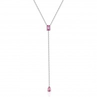 Колье с сапфиром из белого золота 585 пробы фото