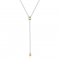 Колье с сапфиром из белого золота 585 пробы фото