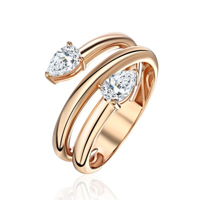 Кольцо с топазом из красного золота 585 пробы фото