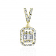 Подвеска с бриллиантом из желтого золота 585 пробы фото