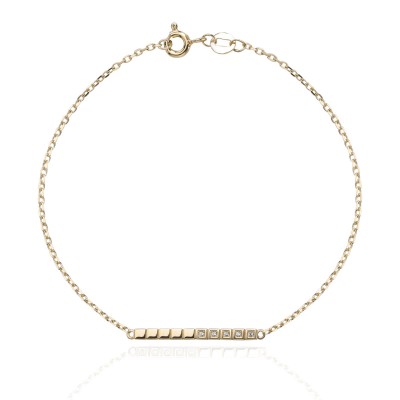 Браслет с фианитом из желтого золота 585 пробы фото