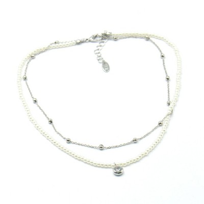 Колье с цирконом и Майорика фото