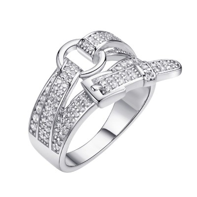 Кольцо с цирконом из серебра 925 пробы фото