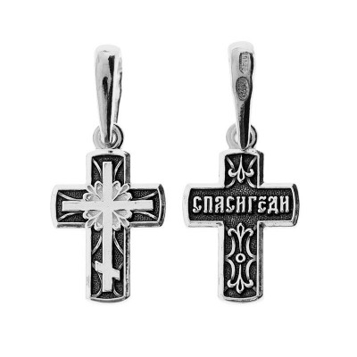 Крест из серебра 925 пробы с фото