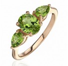 Кольцо с хризолитом из красного золота 585 пробы