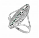 Кольцо Песнь Богородице с фианитами из серебра 925 пробы