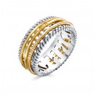 Кольцо Трисвятое из серебра 925 пробы с позолотой 999, 8 мм