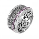 Кольцо Благодарственная молитва с аметистом из серебра 925 пробы