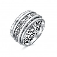 Кольцо просите, и дано будет вам "Ибо всякий просящ..." с шпинелью из серебра 925 пробы фото