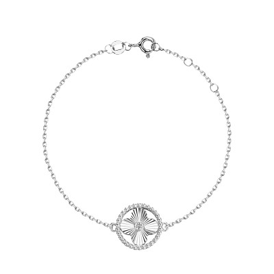 Браслет с фианитом из белого золота 585 пробы фото