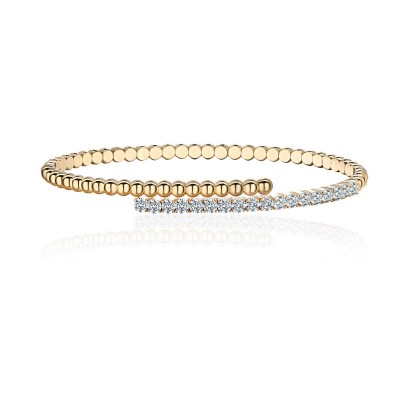 Браслет с фианитом из красного золота 585 пробы фото