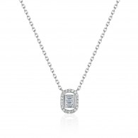 Колье с бриллиантом из белого золота 585 пробы фото