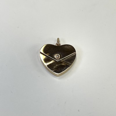 Подвеска с бриллиантом из красного золота 585 пробы фото