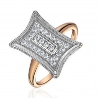 Кольцо с фианитом из серебра 925 пробы фото