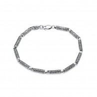 Браслет литой из серебра 925 пробы, размер звена 17,6мм*3,5мм фото