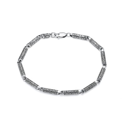 Браслет литой из серебра 925 пробы, размер звена 17,6мм*3,5мм фото