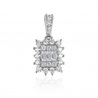 Подвеска с бриллиантом из белого золота 585 пробы фото