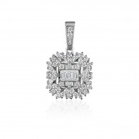 Подвеска с бриллиантом из белого золота 585 пробы фото