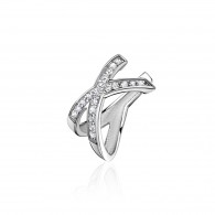 Серьга одиночная с бриллиантом из белого золота 585 пробы фото